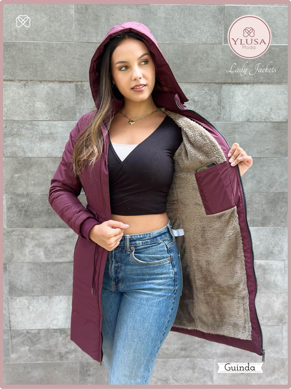 PARKA EXTRA LARGA VALERIA - GUINDA