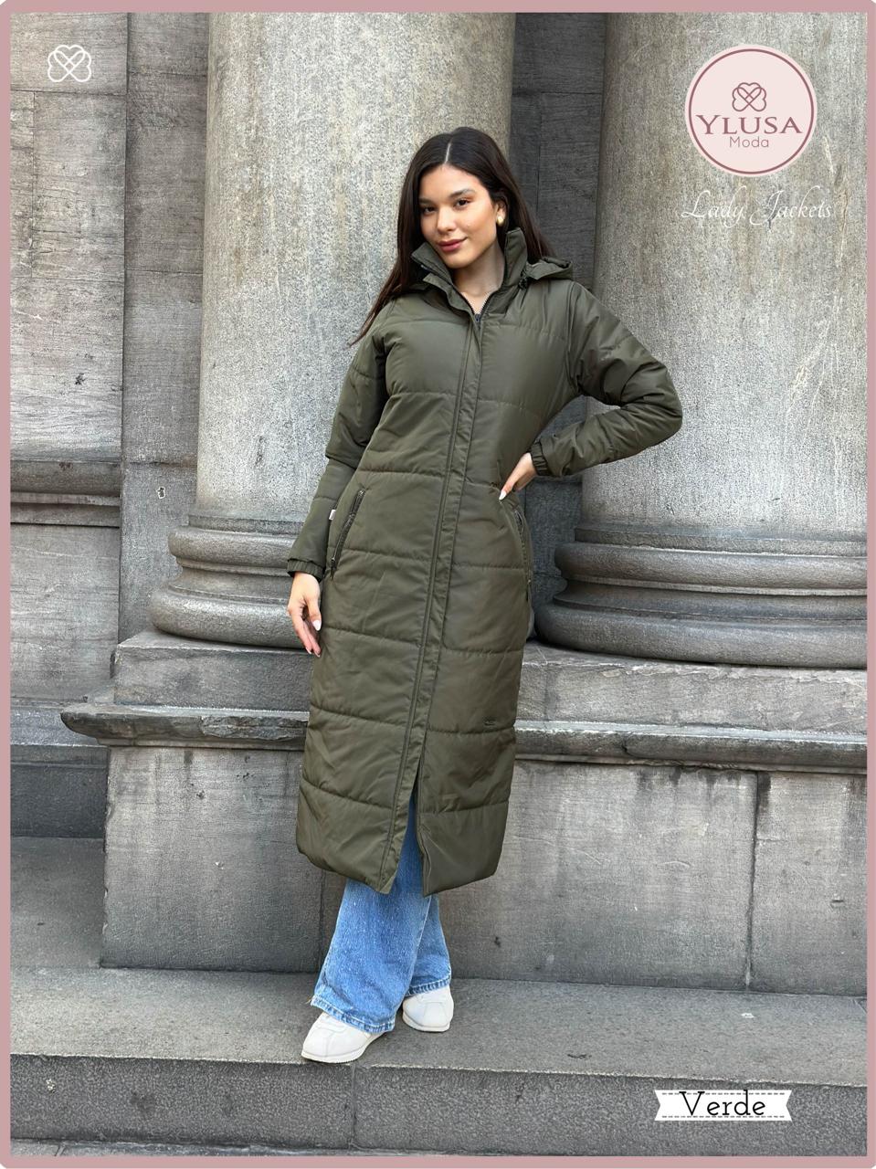 PARKA MAXI EXTRA LARGA PALOMA -VERDE