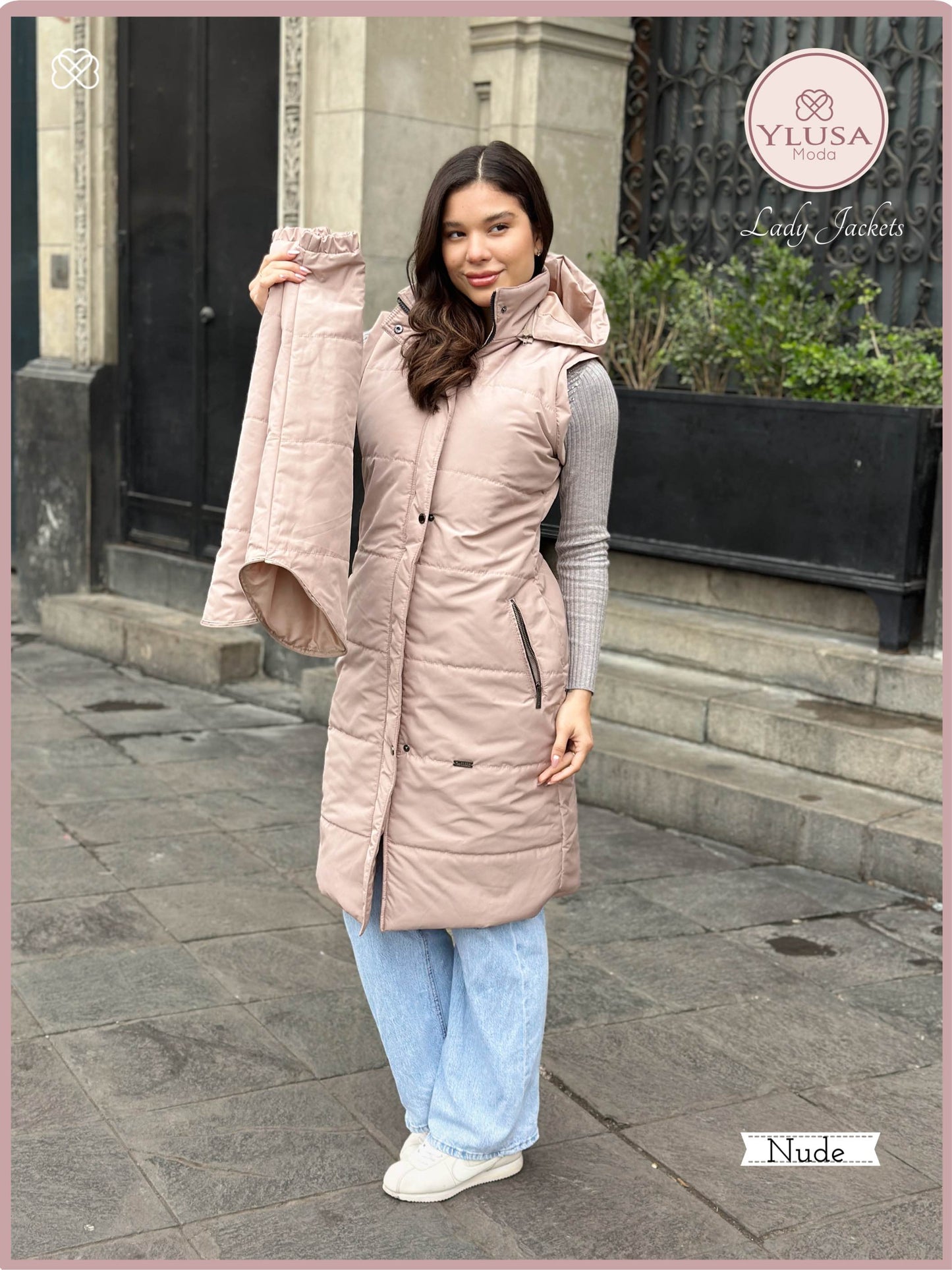 PARKA MAXI XHALECO XIOMY - NUDE