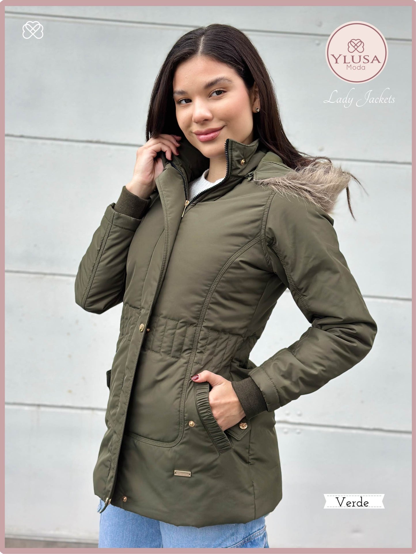 PARKA 3/4 C/PELUCHE MARIMAR - VERDE