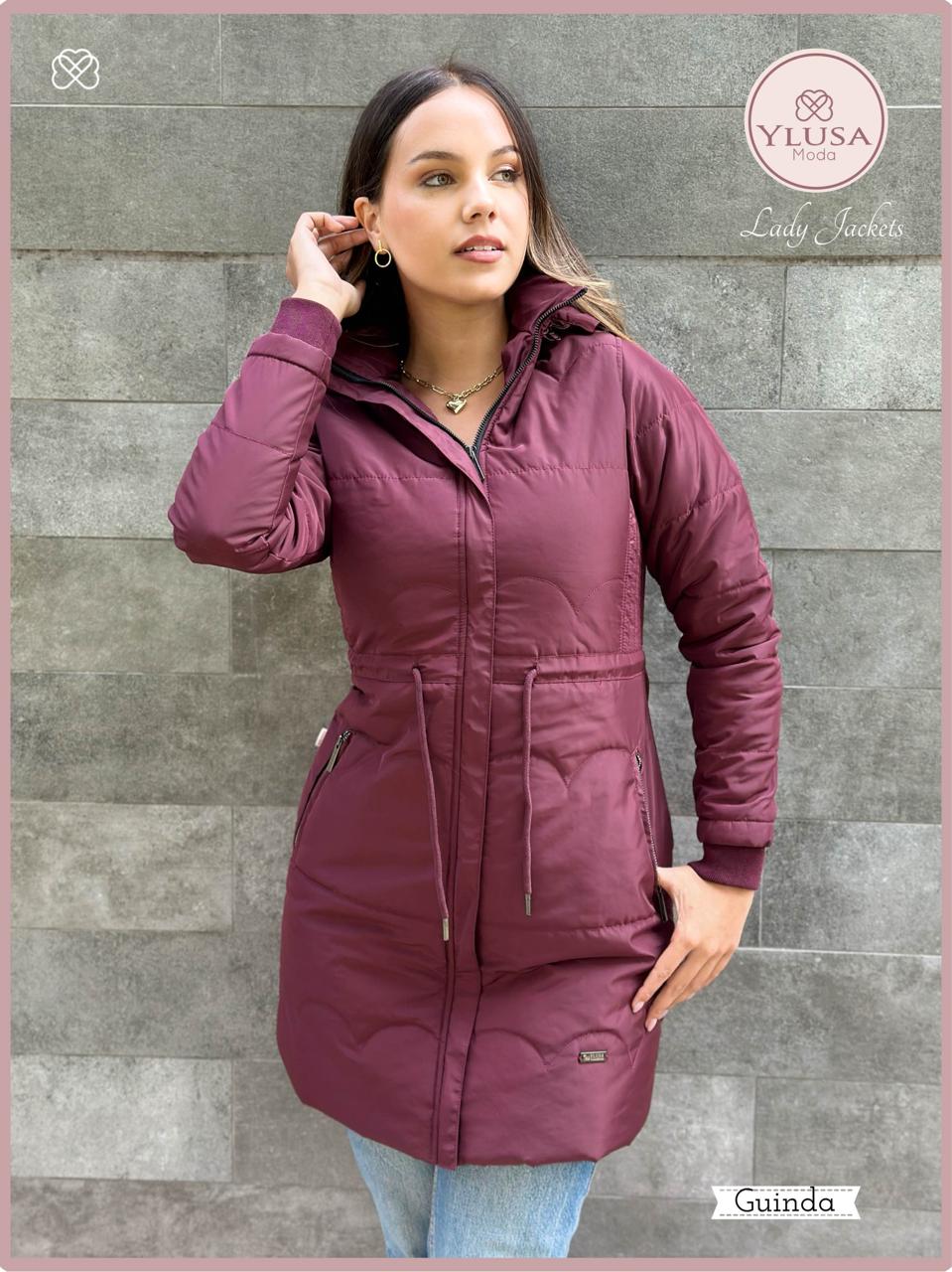 PARKA EXTRA LARGA VALERIA - GUINDA