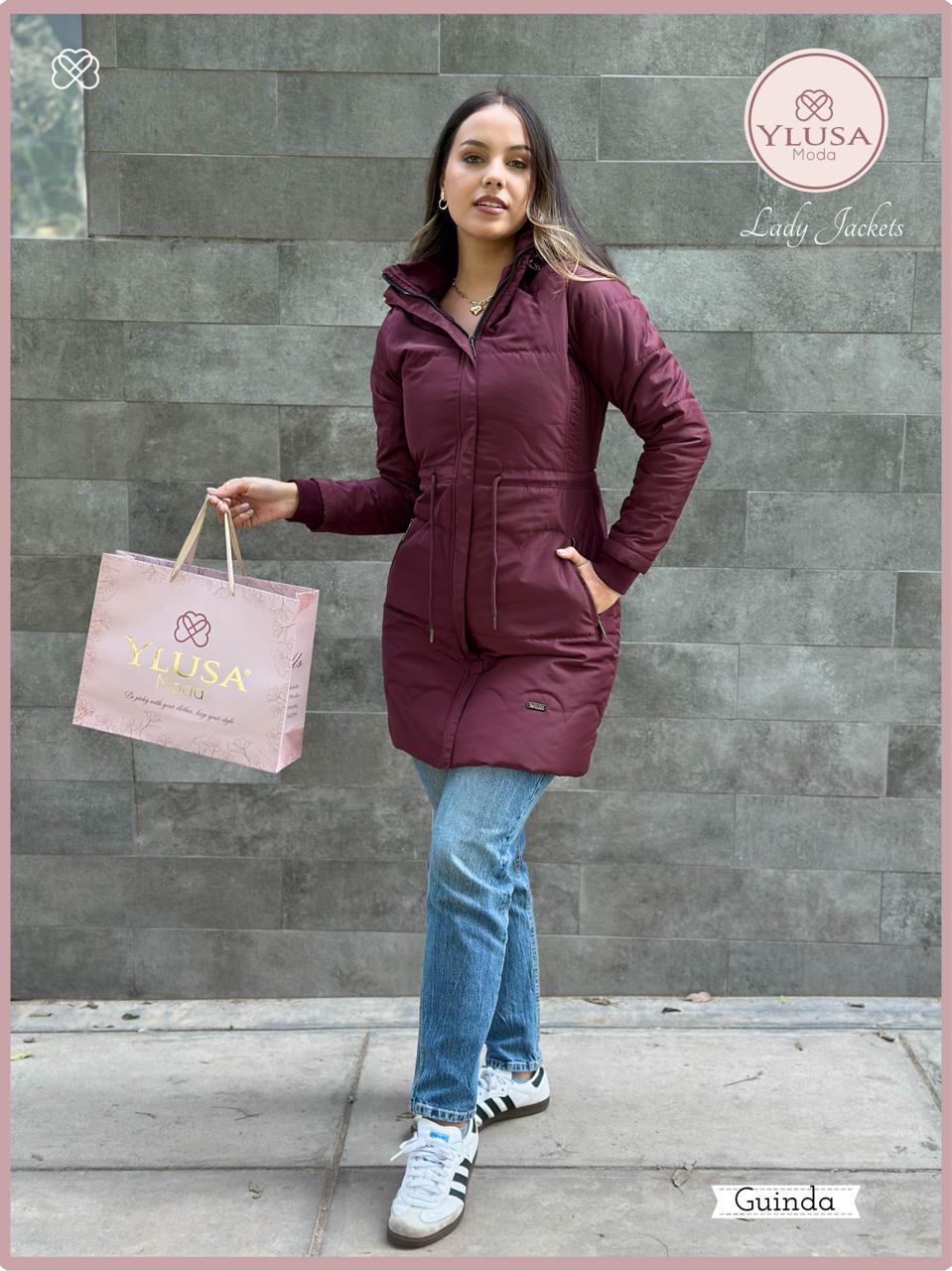 PARKA EXTRA LARGA VALERIA - GUINDA
