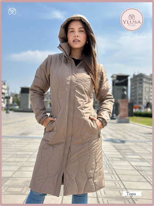 PARKA MAXI CHALECO ALESSIA - TOPO