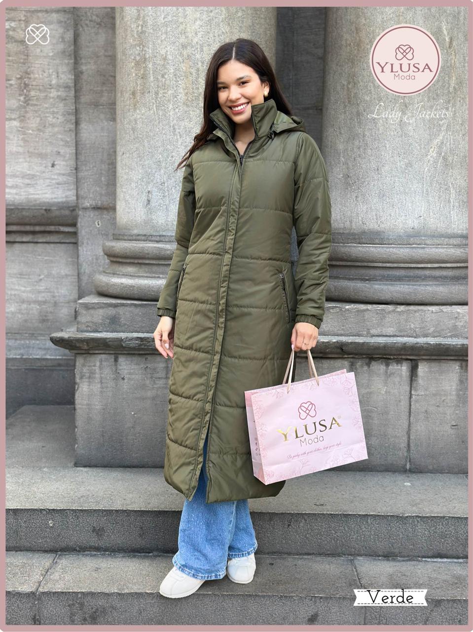 PARKA MAXI EXTRA LARGA PALOMA -VERDE