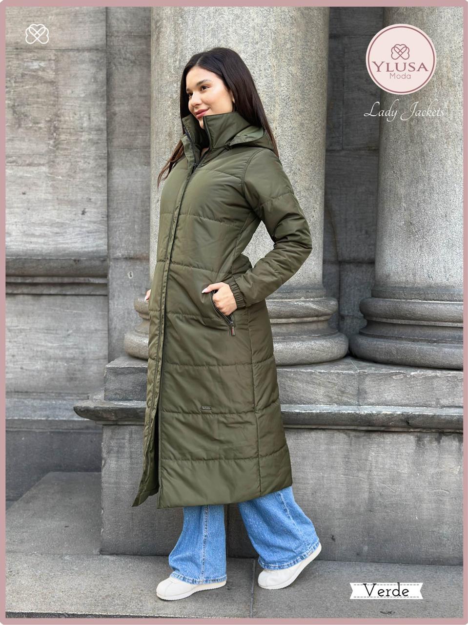 PARKA MAXI EXTRA LARGA PALOMA -VERDE